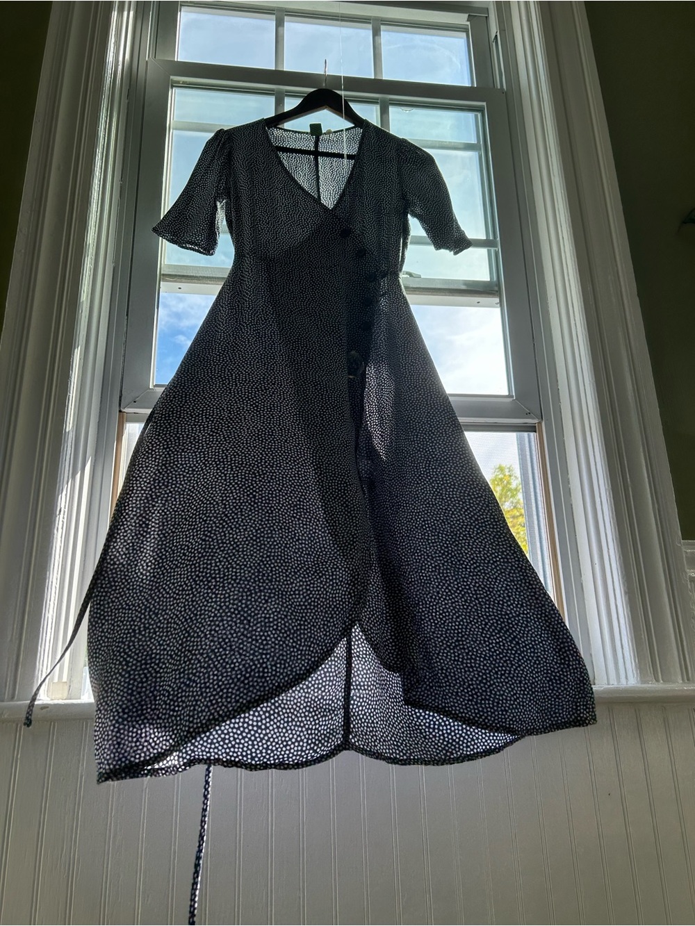 Vintage GAP Blue Polka Dot, button up wrap dress